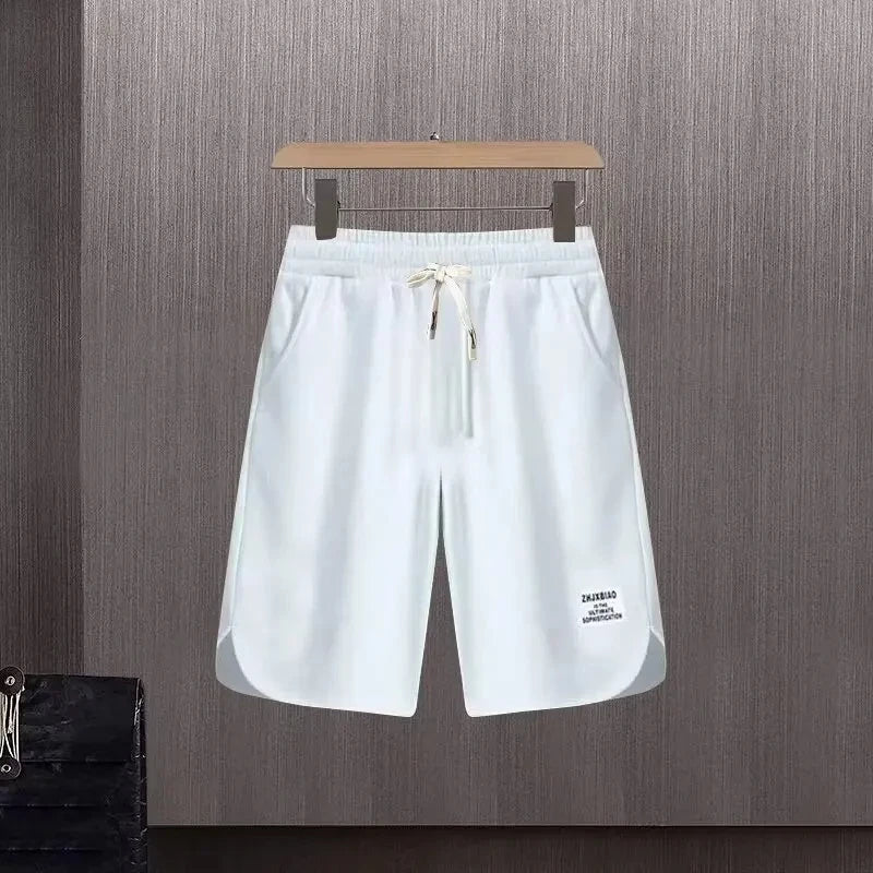 Summer Short-sleeved T-shirt Loose Drawstring Casual Suit Solid Color Men's T-shirt Drawstring Shorts Lazy Trend GONZALES ONLINE SHOP