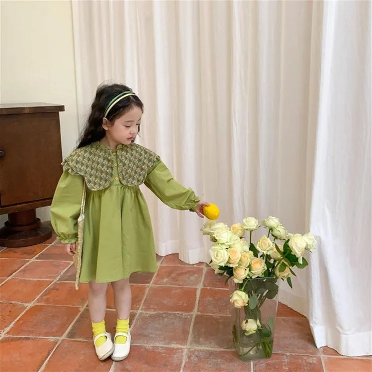 Girls Dress Autumn Spring New Long Sleeve Kids Dress Princess Dress Kids Clothes Vestido Flower Girl Dresses Clothing Wholesale GONZALES ONLINE SHOP