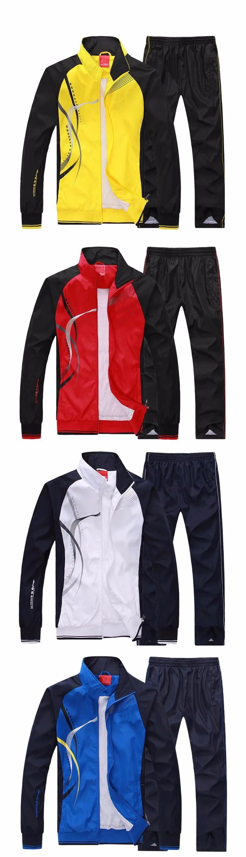 Men's Casual Tracksuit Running Jogging Athletic Sports Set Fitness 2 Pieces Jacket + Sweatpants Basketball Football Track Suits GONZALES ONLINE SHOP