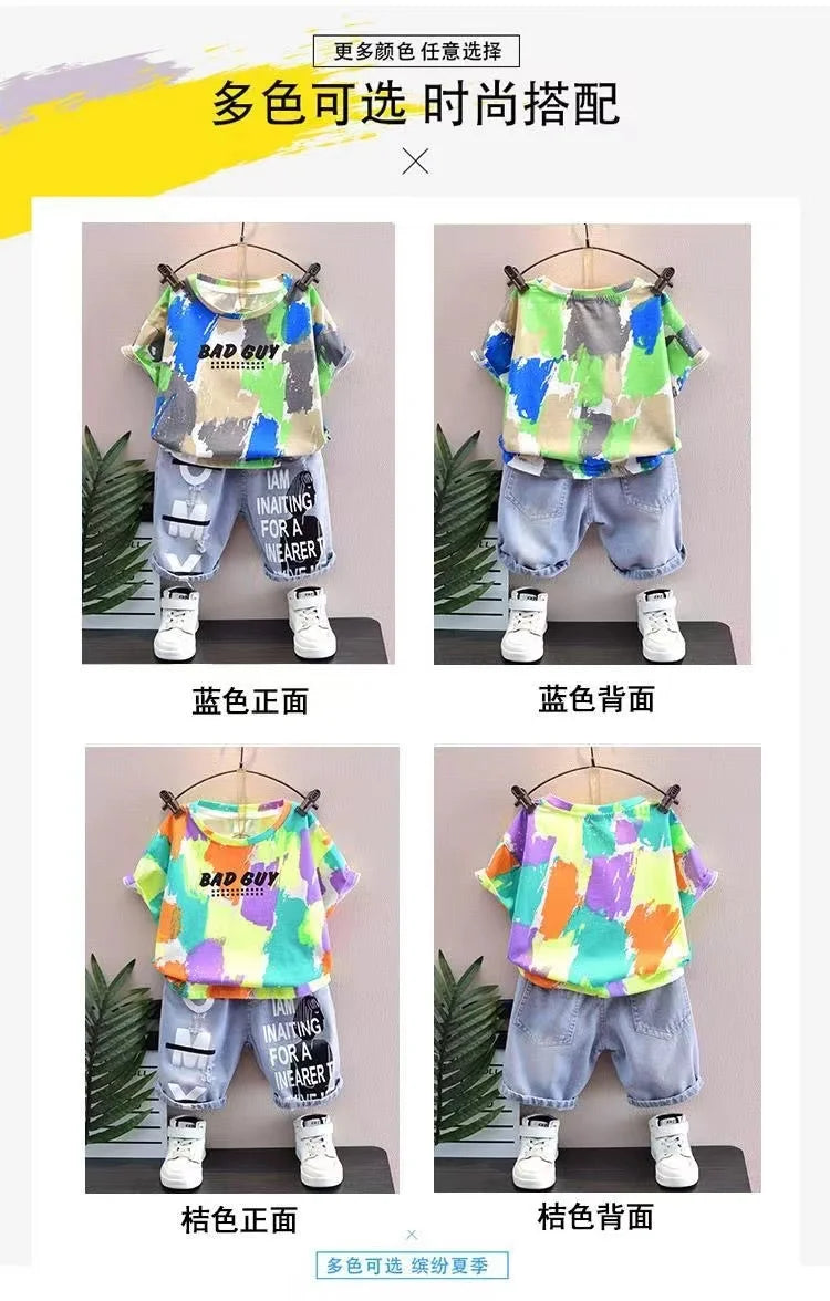 Summer Tracksuit For Boys Set Boy Letter Boy Children Clothing Two piece Set Kids Outfits 2024 New Kids Outfits GONZALES ONLINE SHOP