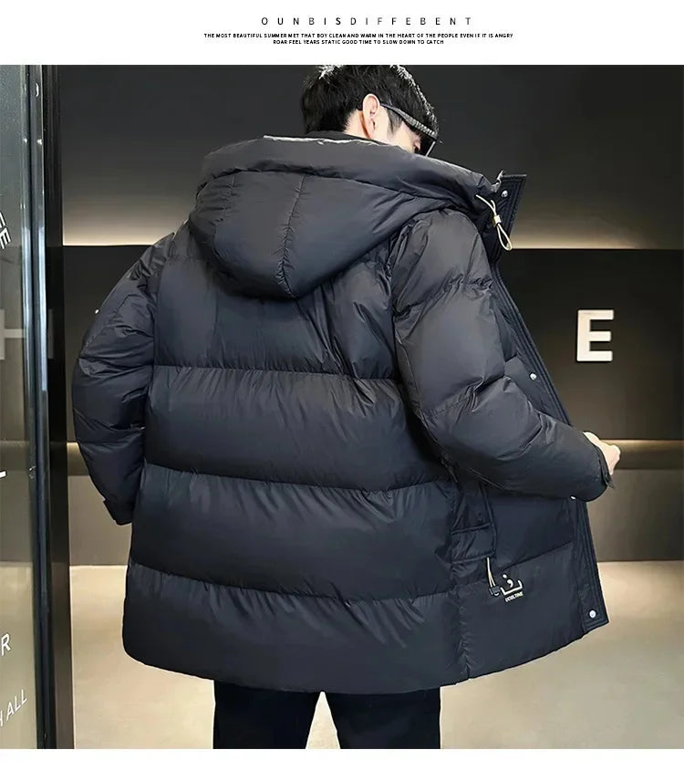 Men's Winter Long Down Jacket 2025 New Designer Clothing Super Thick Hooded Coat Luxury GONZALES ONLINE SHOP