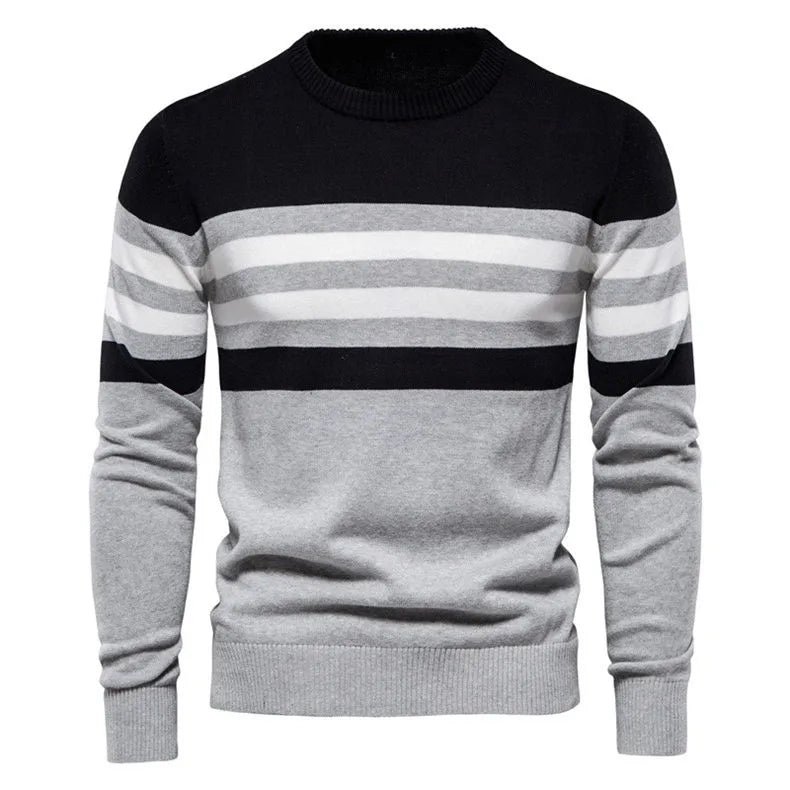 Men Sweaters Pullovers Male Striped Style Cotton O neck Sweater Shirts Jumpers Autumn Male Knitwear Plus Size 3XL 4XL Sweatshirt GONZALES ONLINE SHOP