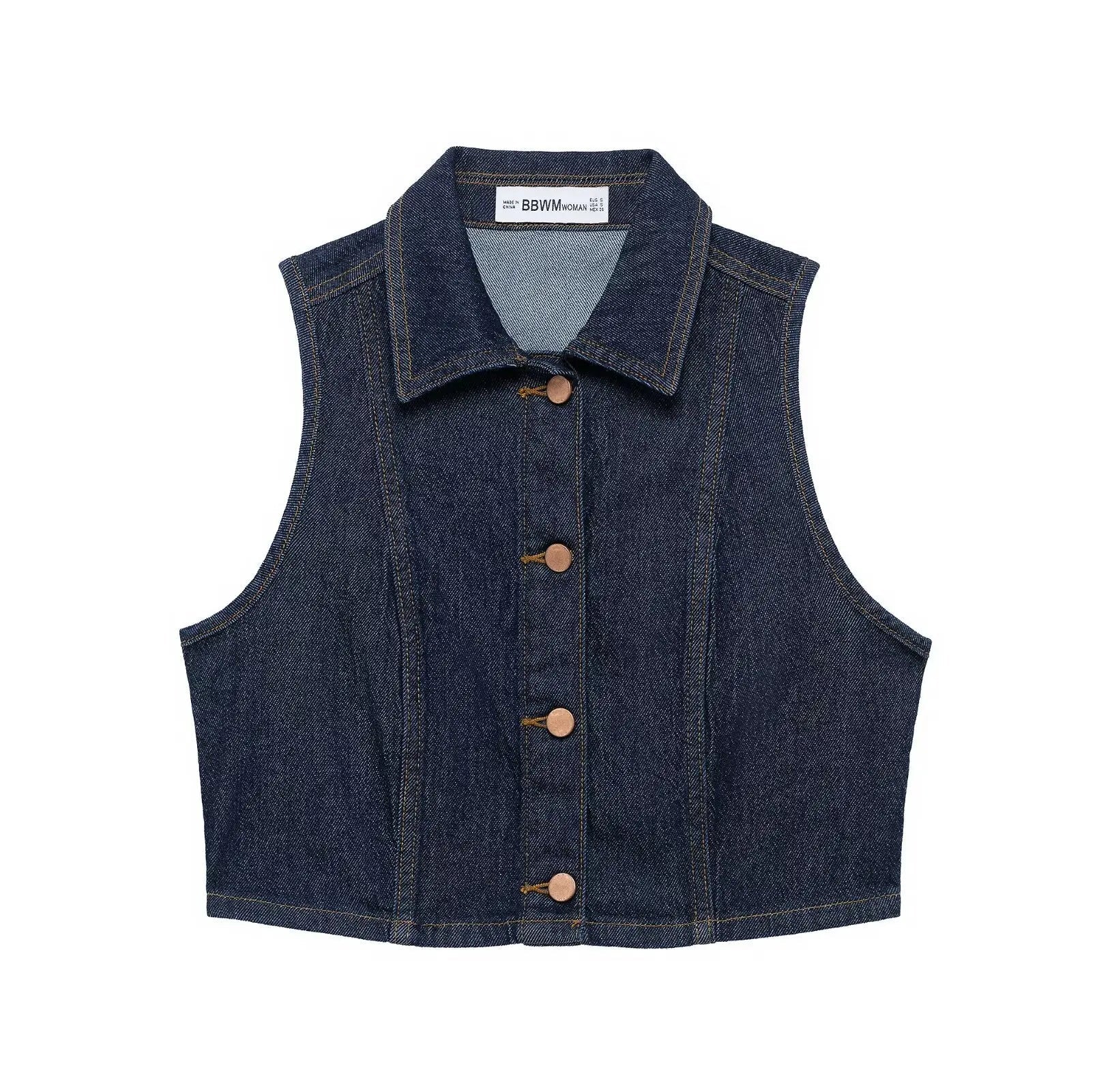 Women's Denim Vest Sleeveless Midi Dress Suit Front Slit Design High Waist Classic Pocket Detail Fashion Ladies Stylish GONZALES ONLINE SHOP