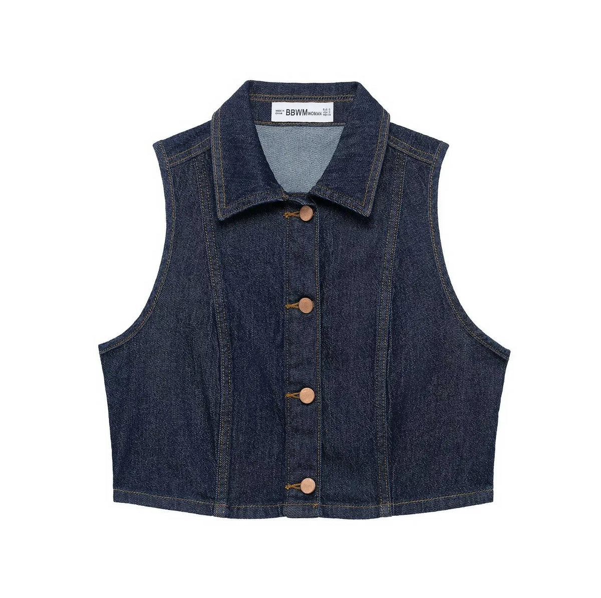 Women's Denim Vest Sleeveless Midi Dress Suit Front Slit Design High Waist Classic Pocket Detail Fashion Ladies Stylish GONZALES ONLINE SHOP