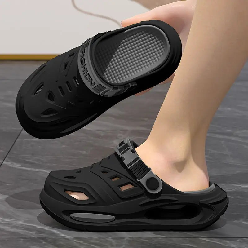 Arch support, anti slip, soft sole, wear-resistant cool slippers for wearing, thick sole breathable odor proof summer hole shoes GONZALES ONLINE SHOP