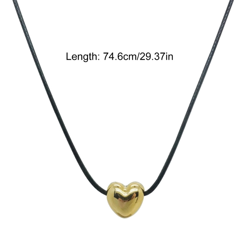 Love Heart Pendant Collar Necklace Short Black Rope Choker Necklace Fashion Jewelry Neck Clavicle Chain Necklace  Dropship GONZALES ONLINE SHOP