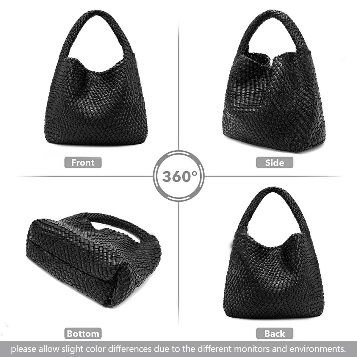 Woven Tote Bag for Women Large Woven Handbag Soft Leather Shoulder Bag Work Shopper Summer Beach Travel Tote Bag with Purse GONZALES ONLINE SHOP
