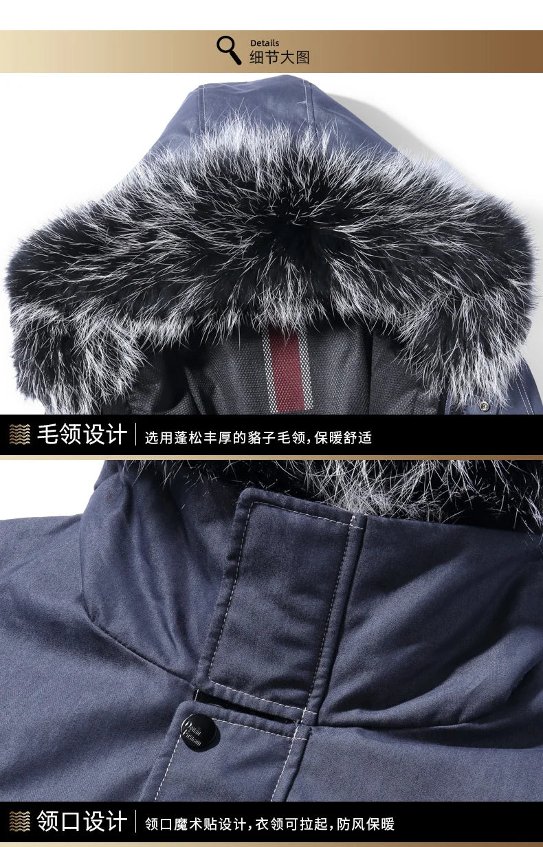 AYUNSUE Men's Winter Coat Men's Parkas Rabbit Fur Lining Coats Short Warm Fashion Casual Male Fur Jacket Jaqueta Masculina Lq GONZALES ONLINE SHOP