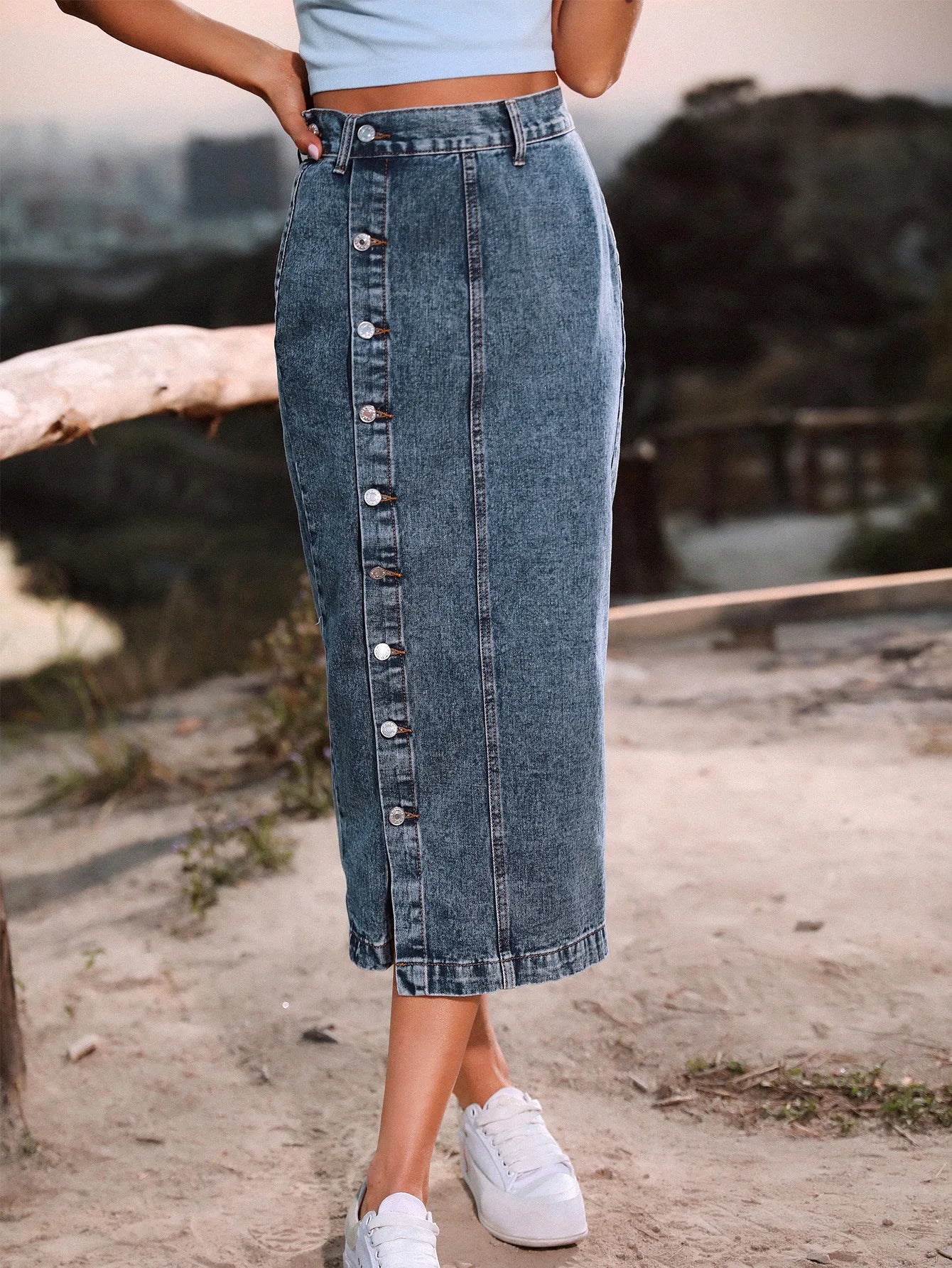 Casual High Quality Maxi Denim Skirts For Women Summer 2024 Fashion Black Jeans Dress Long Y2k Skirt Denim GONZALES ONLINE SHOP