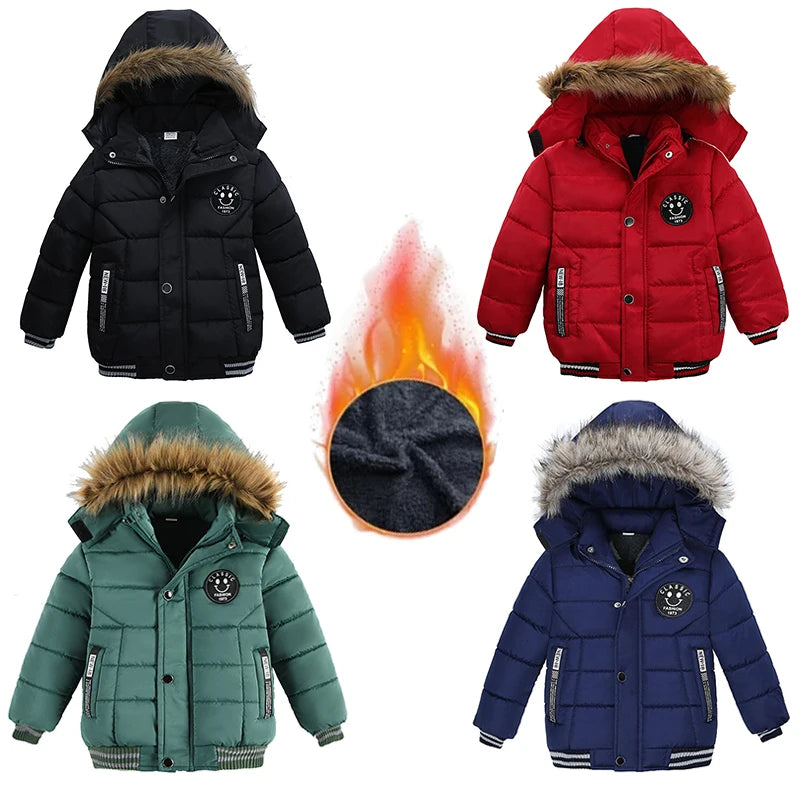 1 2 3 4 5 Years Winter Baby Boys Jacket Classic Keep Warm Fashion Girls Coat Hooded Zipper Outerwear Birthday Gift Kids Clothes GONZALES ONLINE SHOP