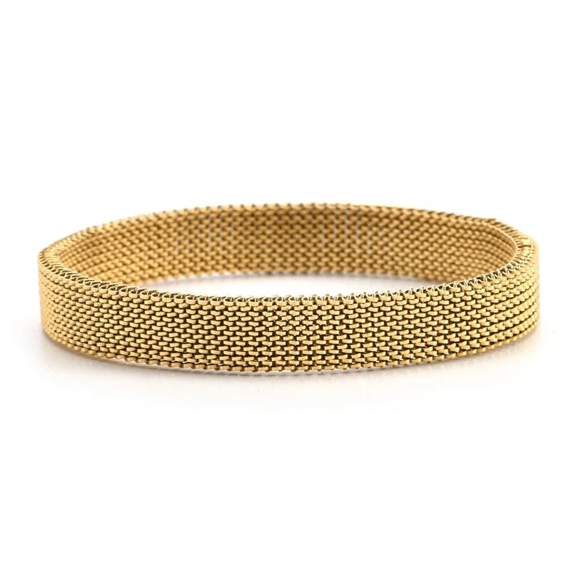 Soft Stainless Steel Jewelry Elastic Spring Wrist Band Stretch Mesh Bracelets Unique Colorful Bangles GONZALES ONLINE SHOP