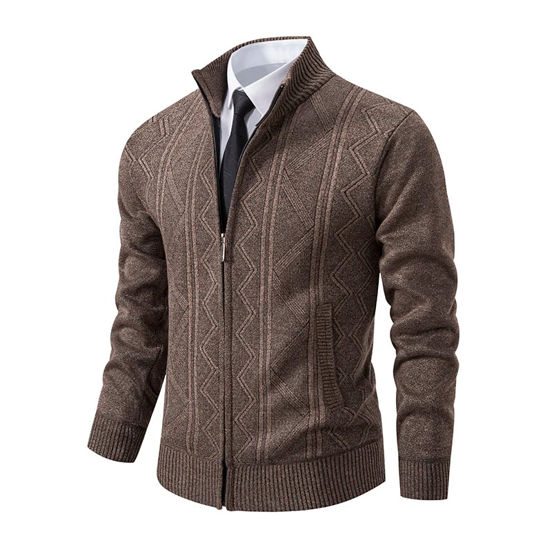 Man Knit Sweater Jacket Fleece Cardigan Amazon Men's Clothes Luxury Brown Jersey Casual Sweatshirts Warm Jumper Korean Coat GONZALES ONLINE SHOP