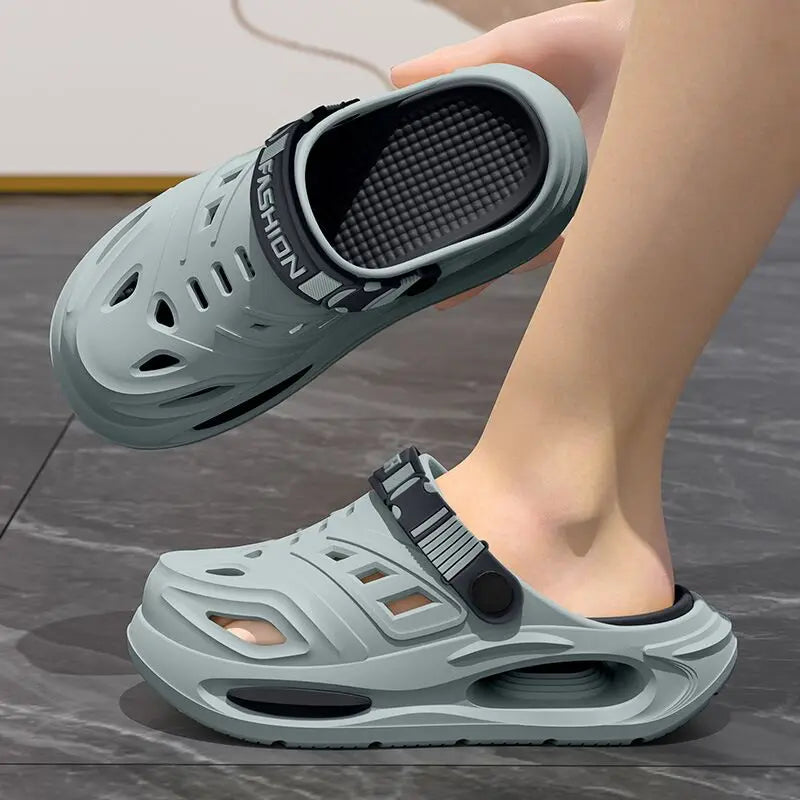 Arch support, anti slip, soft sole, wear-resistant cool slippers for wearing, thick sole breathable odor proof summer hole shoes GONZALES ONLINE SHOP