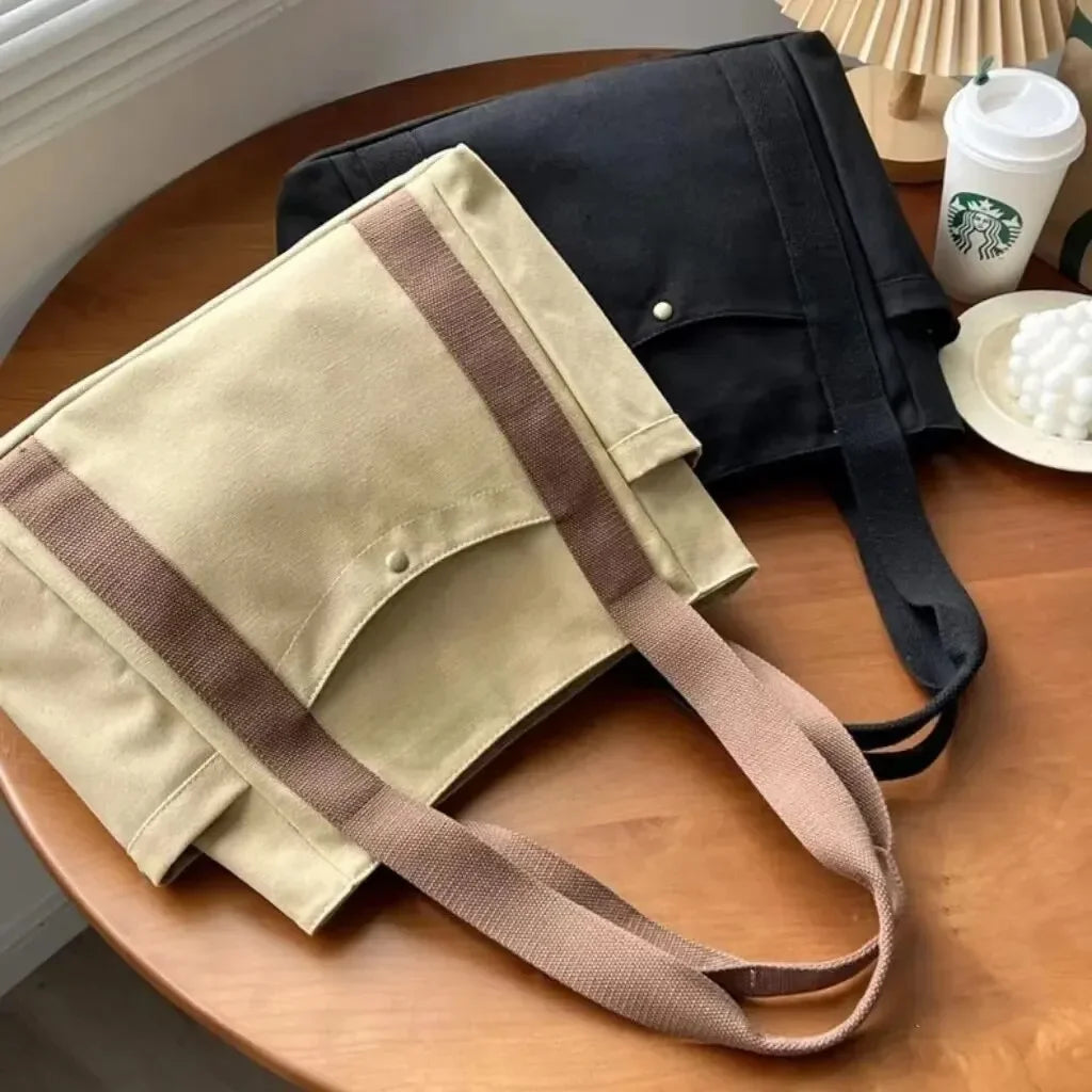 Large Capacity Tote Canvas Bag for Work Outgoing High Appearance Commuting Versatile Art Student Clothing Book Shoulder Bag Bag GONZALES ONLINE SHOP