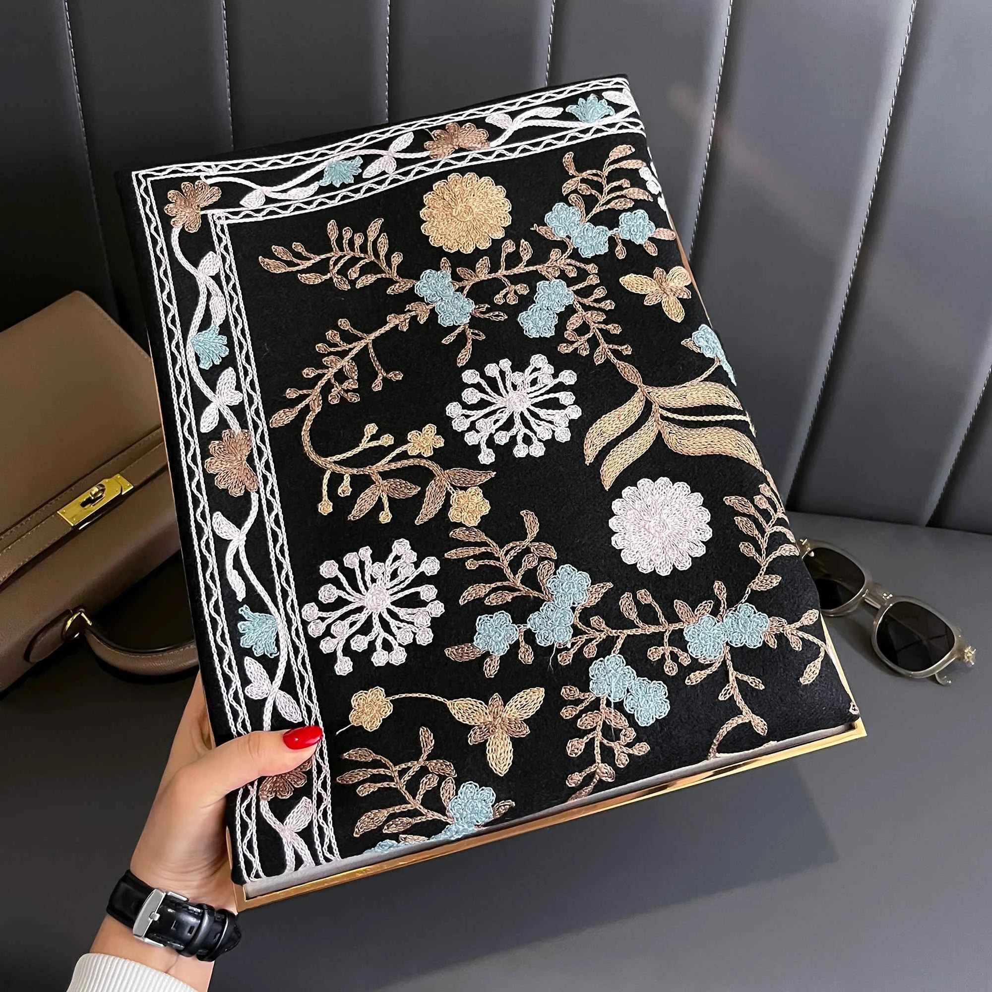 New Winter Warm Cashmere Scarf for Women Embroidery Pashmina Blanket Thick Shawl Wrap Neckerchief Fashion Bufanda Echarpe Poncho