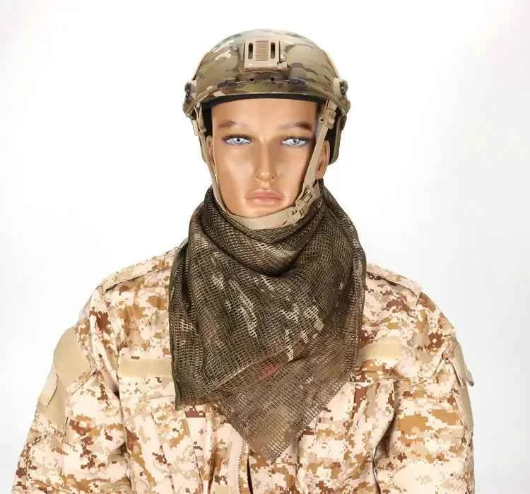 Camouflage Netting Scarf Sniper Veil Camo Mesh Face Scarf Veil Shemagh Head Wrap for Outdoor Camping Hiking Hunting Scarves