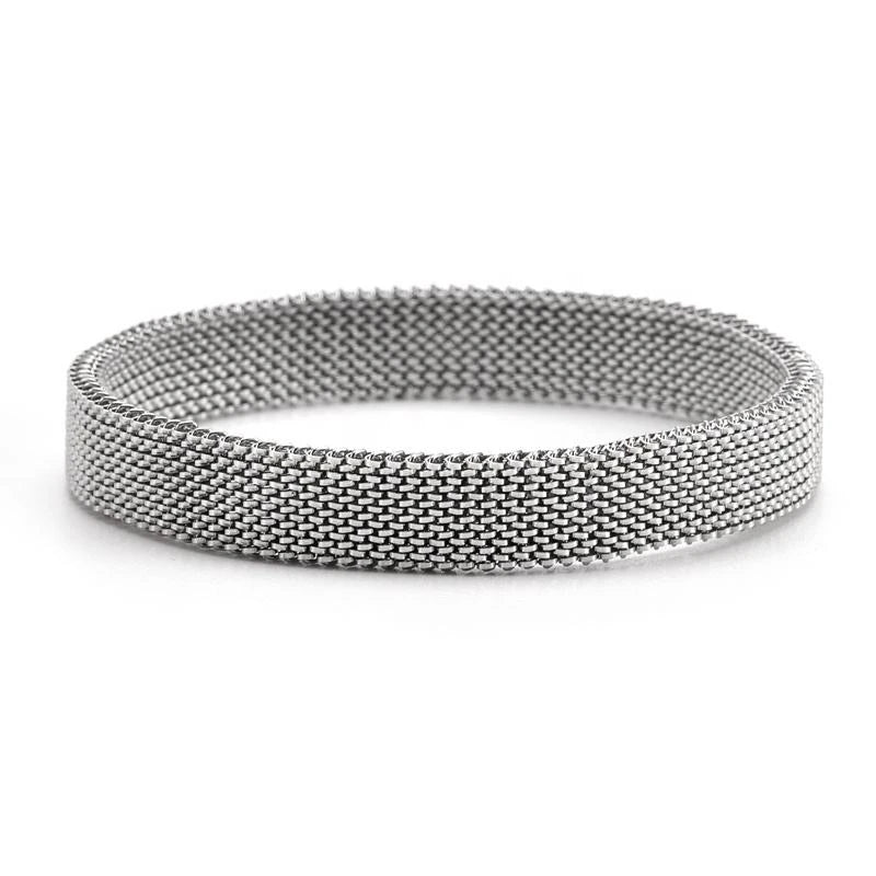 Soft Stainless Steel Jewelry Elastic Spring Wrist Band Stretch Mesh Bracelets Unique Colorful Bangles GONZALES ONLINE SHOP