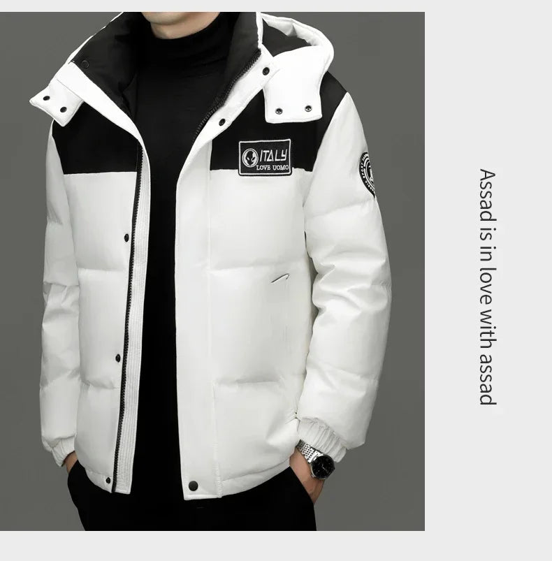 Winter New Down Jacket Men's Thick Warm White Duck Casual Coat Hooded Cold-proof Jack Clothing GONZALES ONLINE SHOP