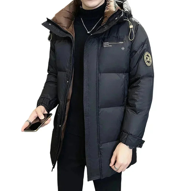 Men's Winter Long Down Jacket 2025 New Designer Clothing Super Thick Hooded Coat Luxury GONZALES ONLINE SHOP