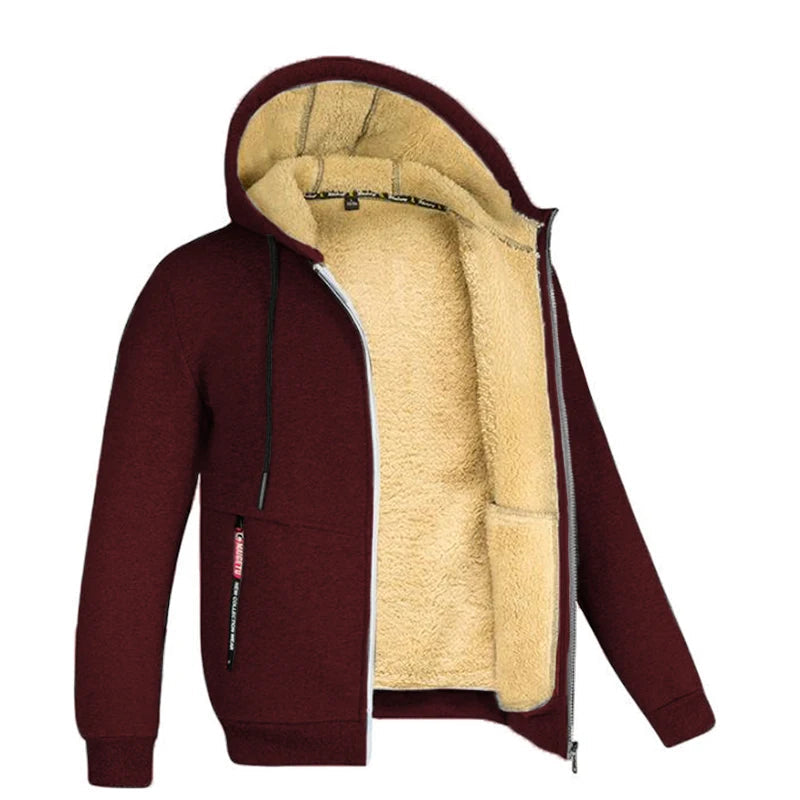 Men's Jacket Winter Camouflage Fleece Thicken Hooded Jackets Male Long Sleeve Coat Casual Zip Up Hoodies Streetwear Men's Coats GONZALES ONLINE SHOP