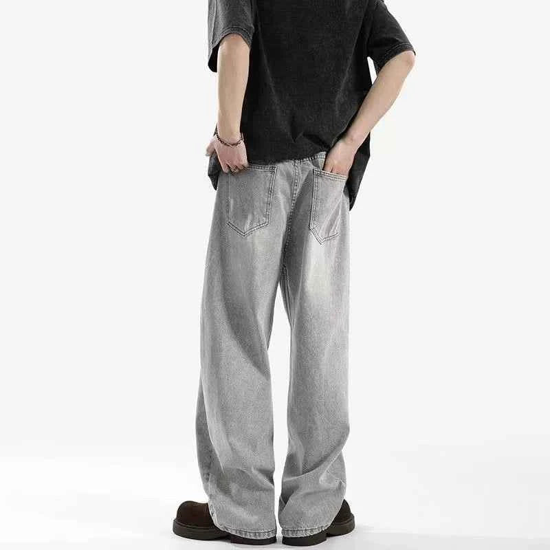 Black Jeans Men's Wide-leg Pants American Retro Washed Cleanfit Loose Straight 2025 Spring and Summer New
