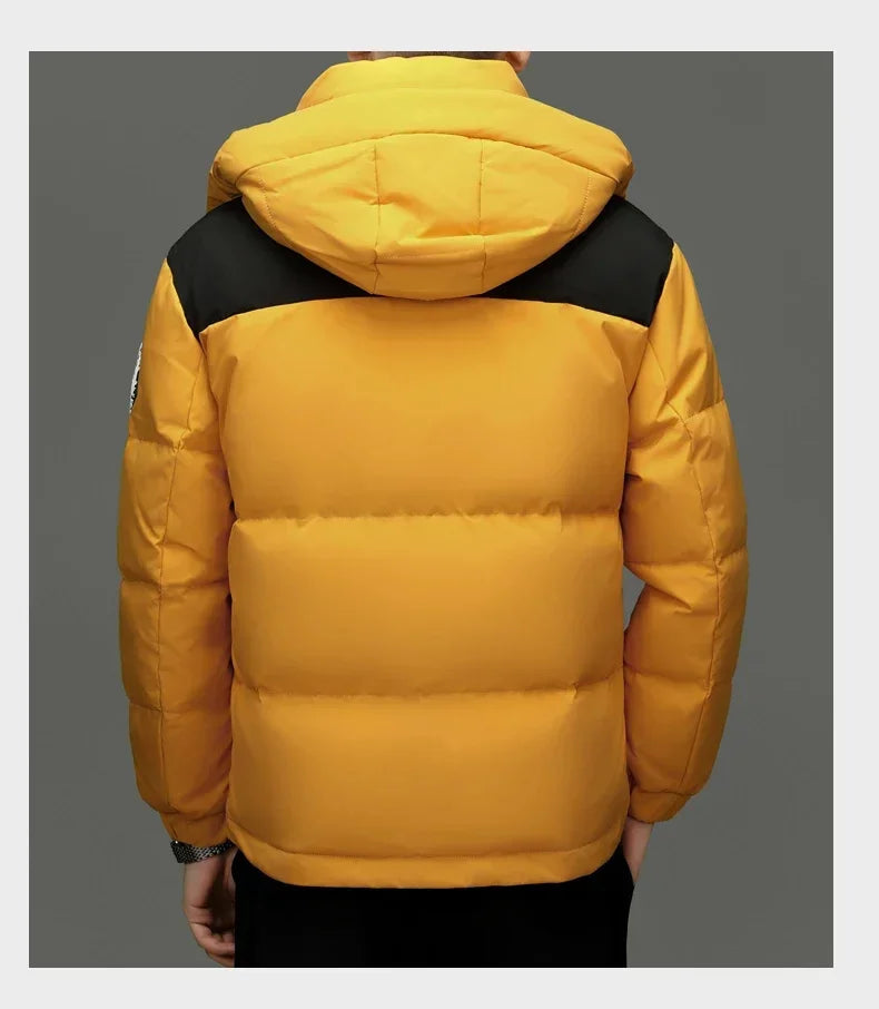 Winter New Down Jacket Men's Thick Warm White Duck Casual Coat Hooded Cold-proof Jack Clothing GONZALES ONLINE SHOP