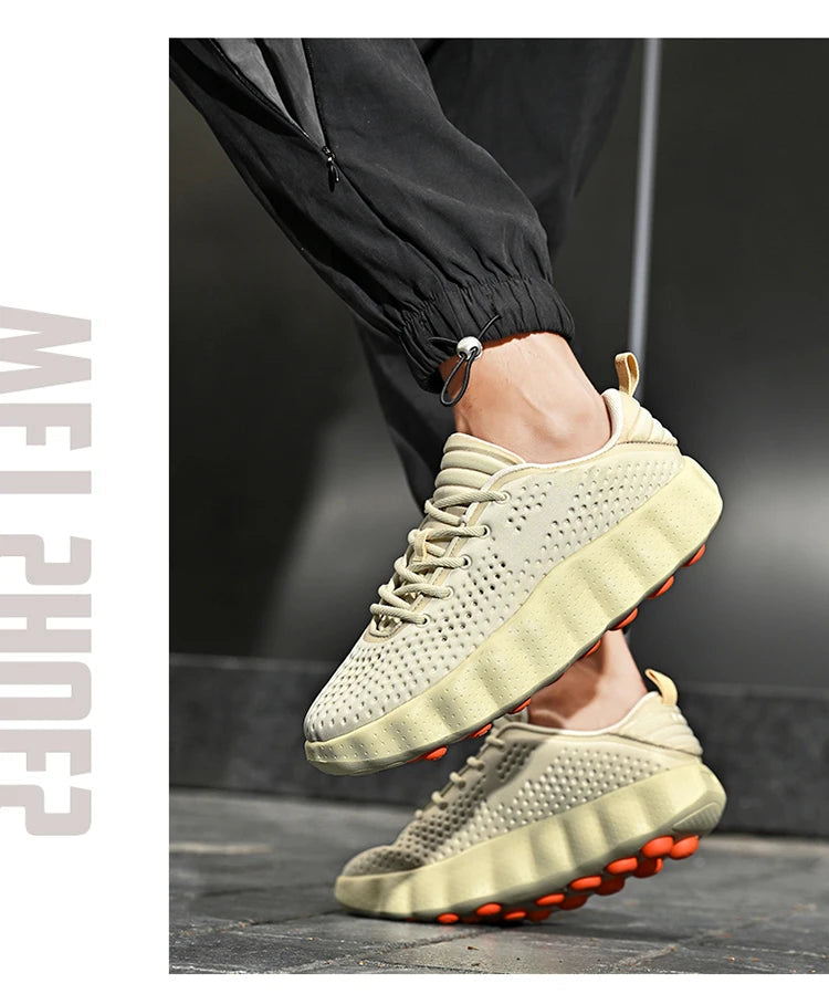 Men's Comfortable Casual Sneakers with Foot Sensing Massage Technology Women's Sports Breathable Lightweight Training Shoes GONZALES ONLINE SHOP