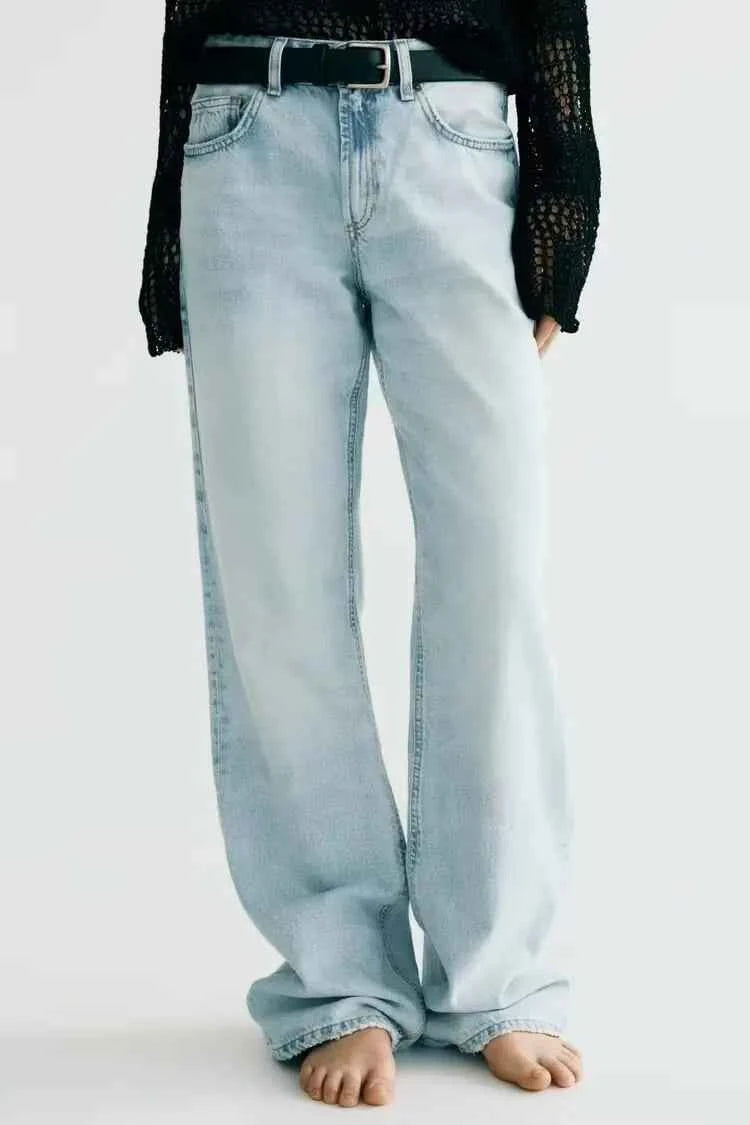 Z1975 straight height waist long jeans 2025 ETJ Autumn/Winter New Wash Product y2k Classic  Jeans for women