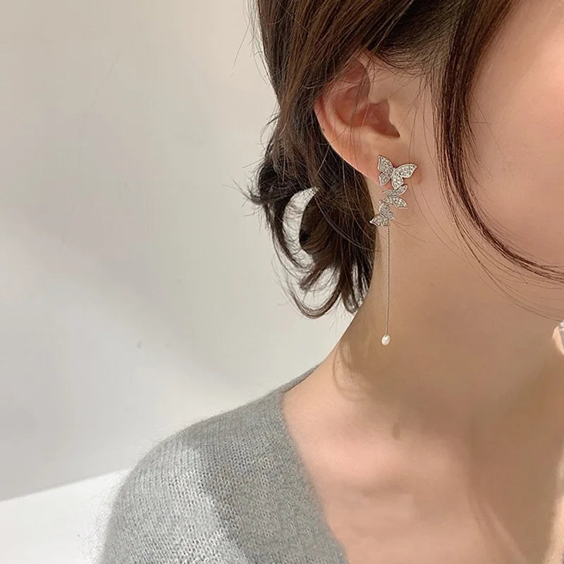 1PC New Fashion Gold Color Moon Star Clip Earrings For Women Simple Butterfly Fake Cartilage Long Tassel Ear Cuff Jewelry Gifts GONZALES ONLINE SHOP