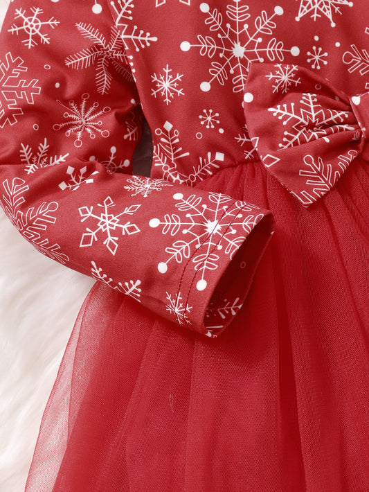 Christmas Baby Girls' Snowflake Print Dress GONZALES ONLINE SHOP