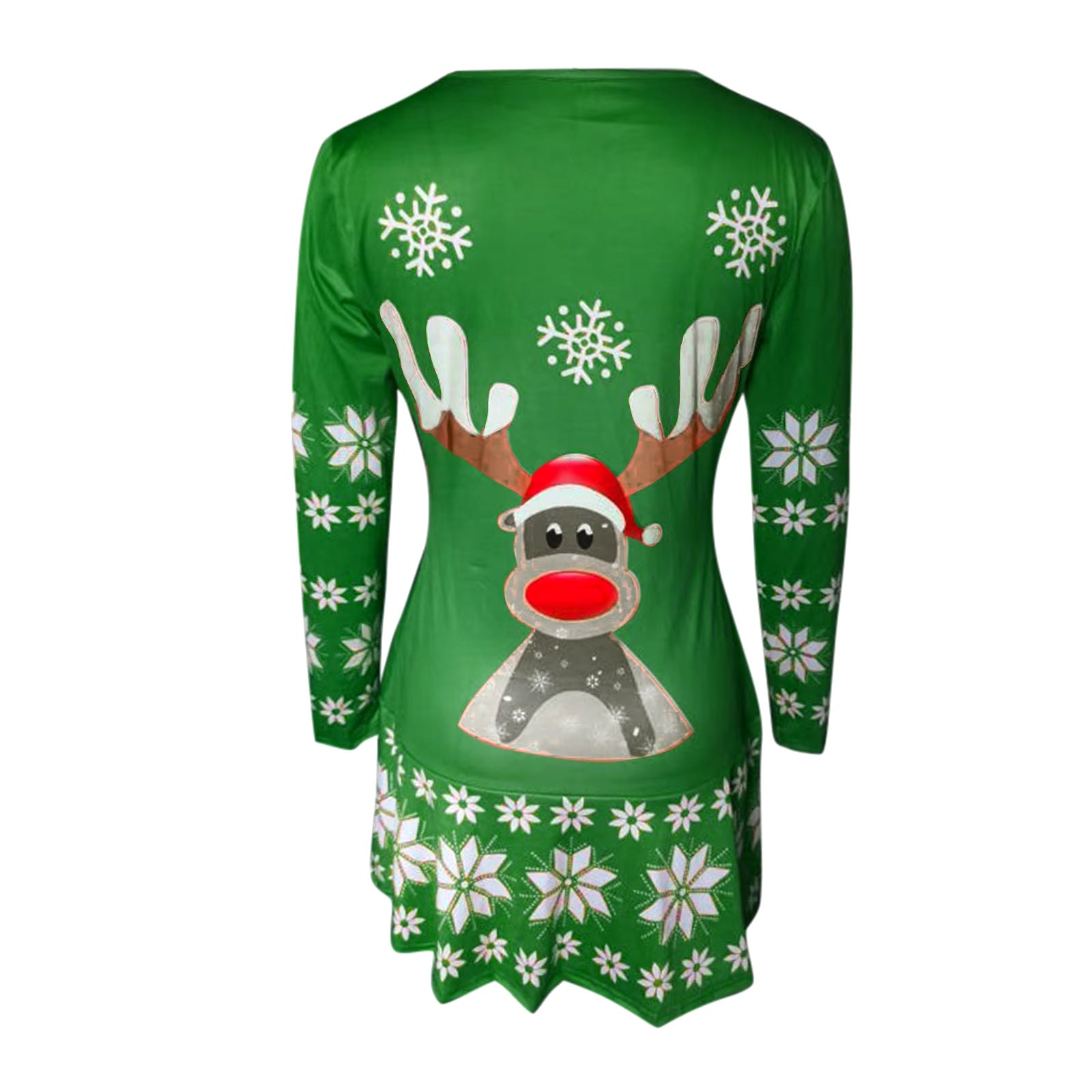 Women'S Christmas Dresses 2024 New Sweatshirt for Women Casual round Neck Fashion Elk Printed Female Long Sleeve Pullover Dress