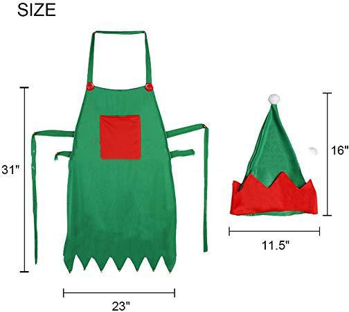 Christmas Elf Apron Kids Dress Up Set GONZALES ONLINE SHOP