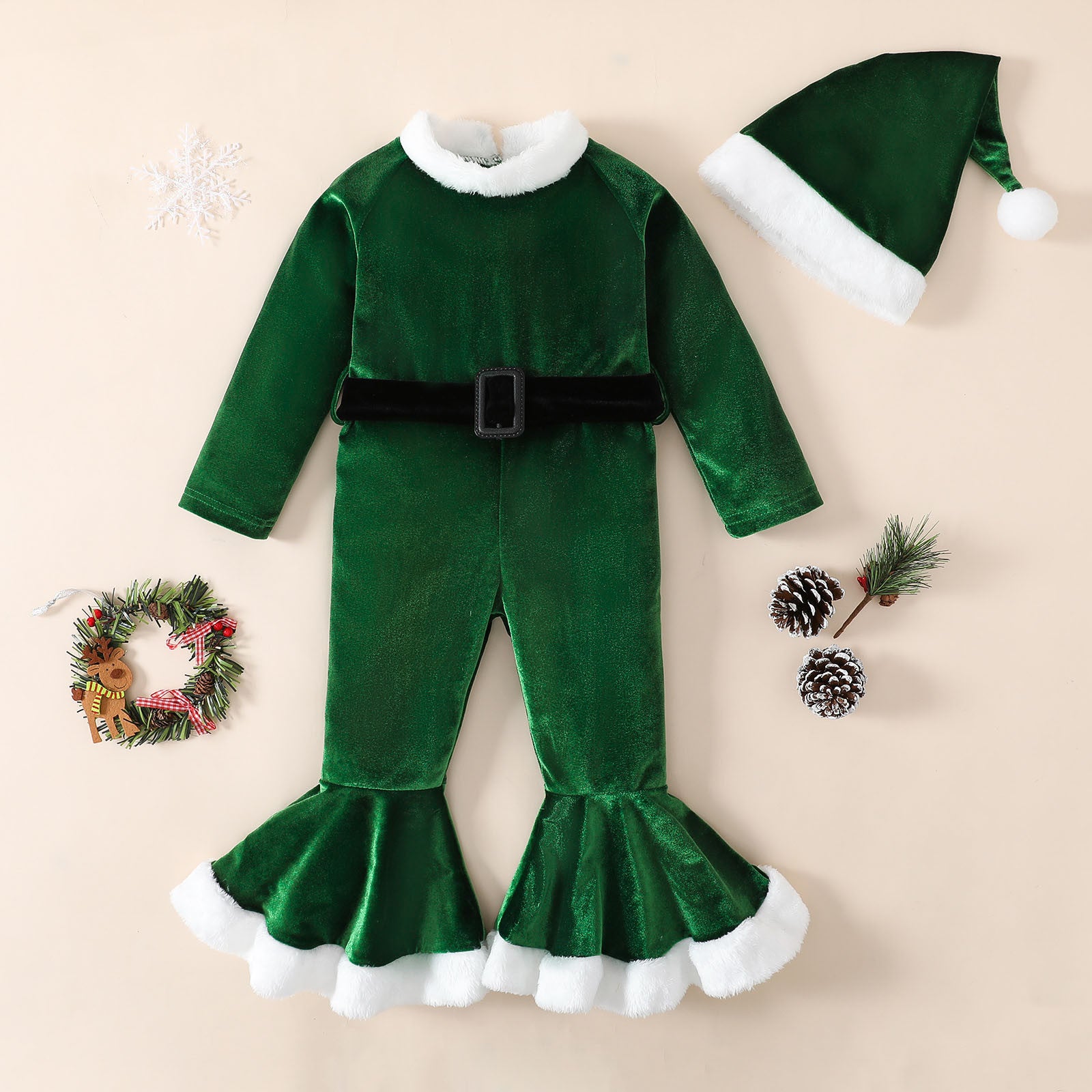 Girls Christmas Long-sleeved Flared Dress GONZALES ONLINE SHOP