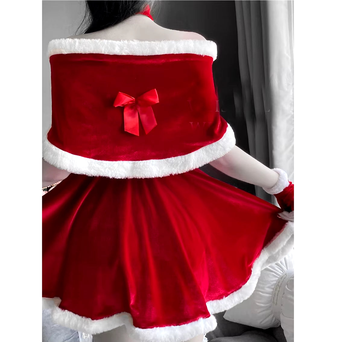 Women Christmas Xmas Sexy Lady Santa Claus Cosplay Costume Lingerie Winter Red Dress Maid Waitress Uniform