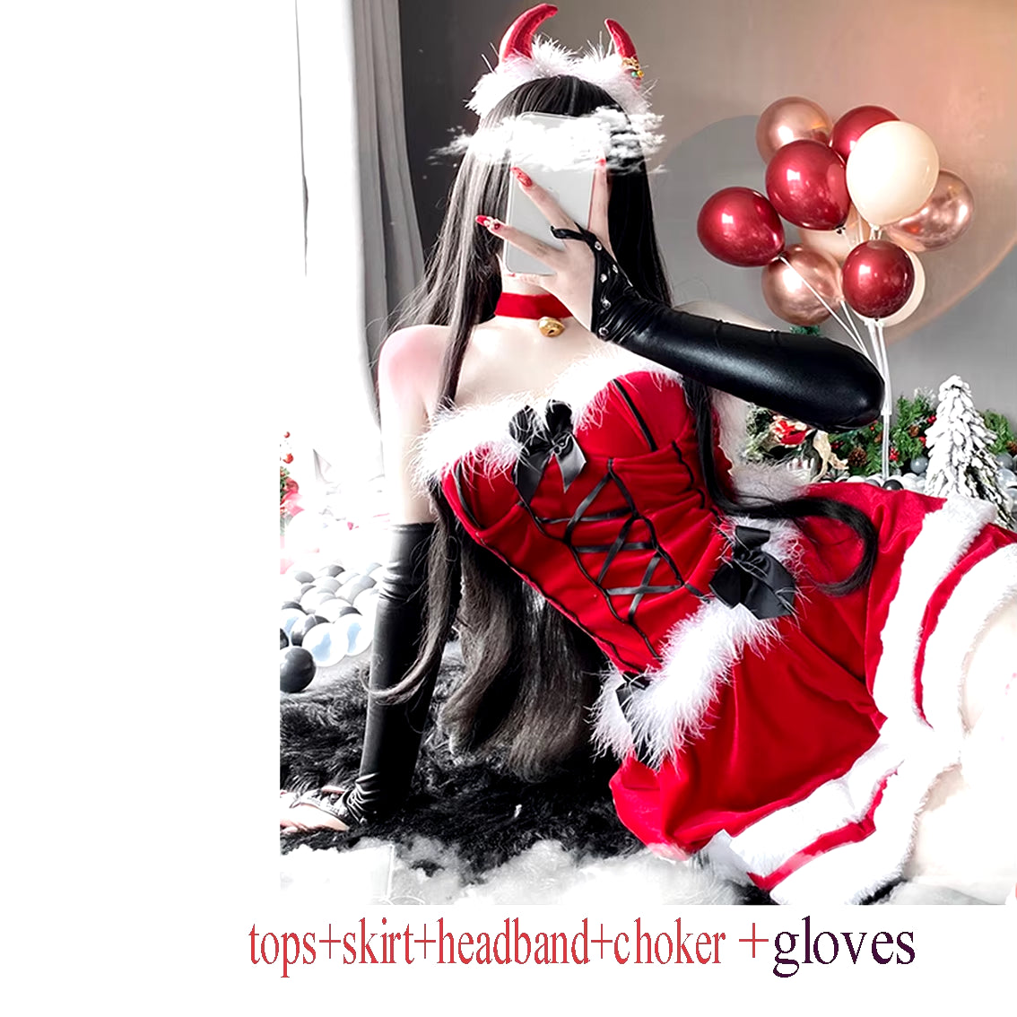 Women Christmas Xmas Sexy Lady Santa Claus Cosplay Costume Sexy Lingerie Winter Red Dress Devil Uniform