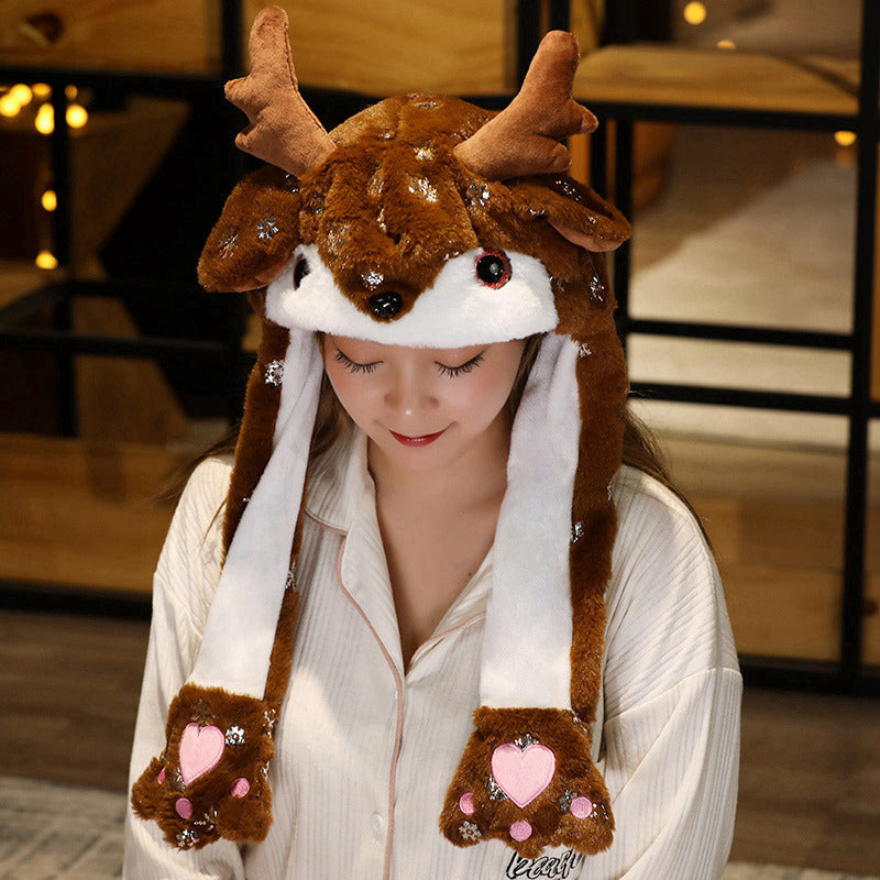 Novel Movable Christmas Hat Winter Cute Santa Claus Snowman Elk Hat GONZALES ONLINE SHOP