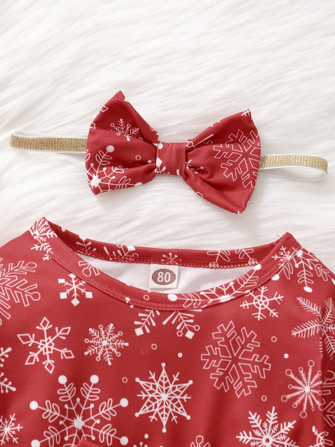 Christmas Baby Girls' Snowflake Print Dress GONZALES ONLINE SHOP