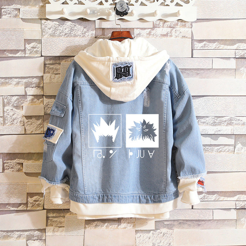 Two new spring and autumn denim jackets with holes are fake anime merchandise Hypersku