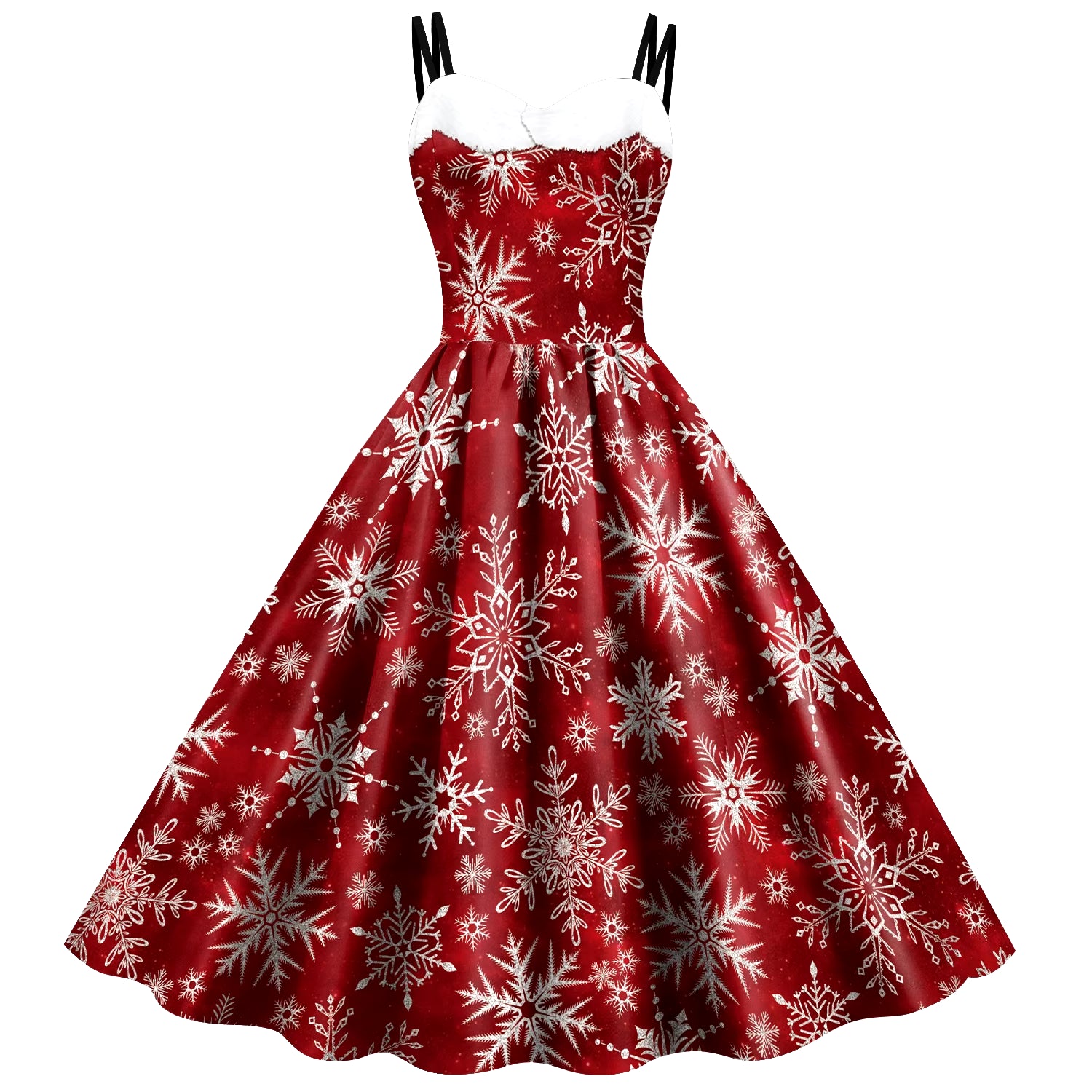 Christmas Cosplay Costumes for Women Vintage Dress Holiday Party Elk Snowflake Print Clothes Female Sexy Slip Dress Mujer