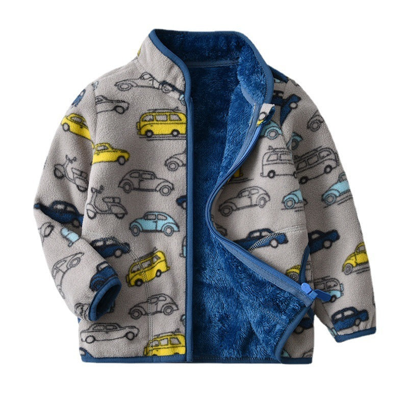 Printed Polar Fleece Cartoon Boy Jacket GONZALES ONLINE SHOP