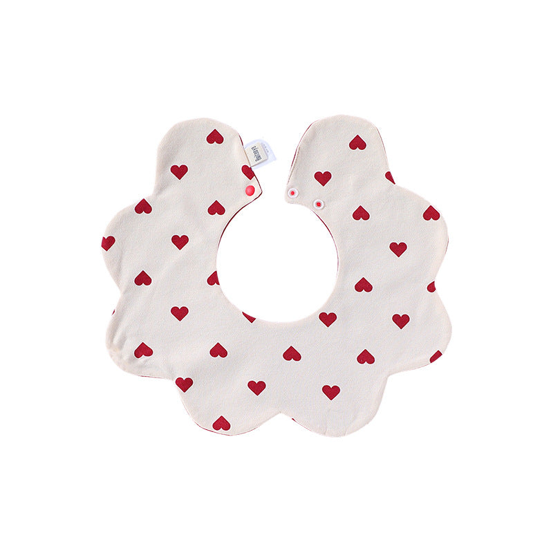 Adorable Simple Pattern Cotton Snap-on Flowers Shaped Bib MyKids-USA
