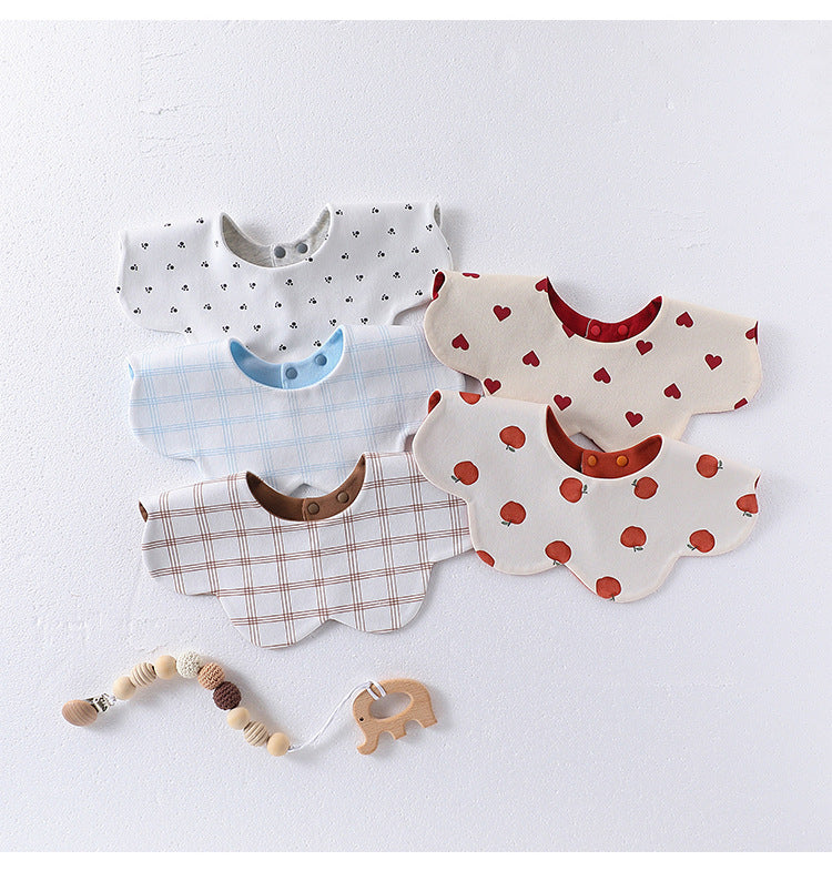 Adorable Simple Pattern Cotton Snap-on Flowers Shaped Bib MyKids-USA