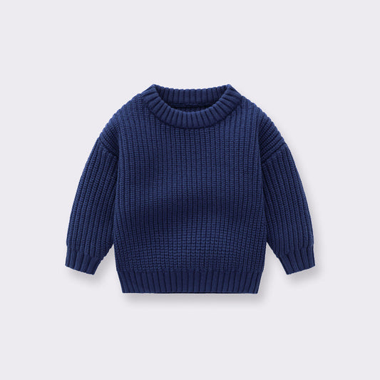 Baby Solid Color Handknit Design Quality Pullover Loose Sweater MyKids-USA