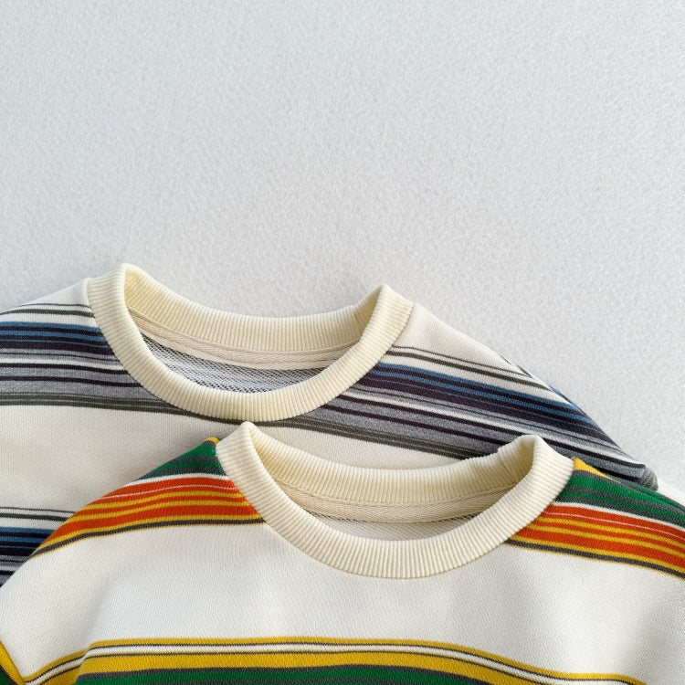 Arrival Kids Unisex Soft Comfortable Long Sleeves Striped Top Casual Sweatshirt MyKids-USA