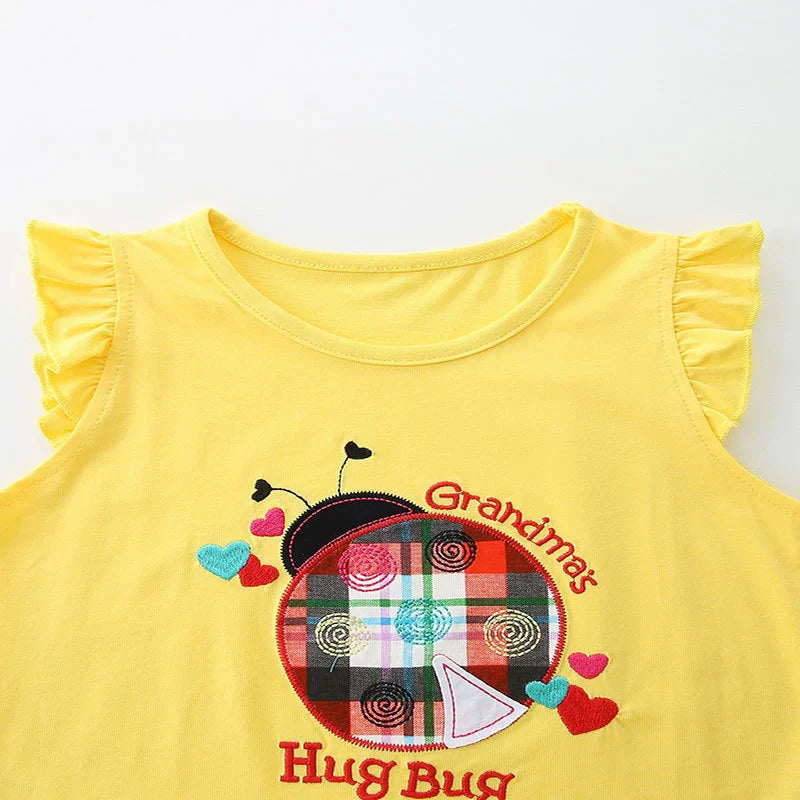 Summer Baby Kids Cute Plaid and Letters Pattern Vest and Shorts Clothing Set for Girls MyKids-USA