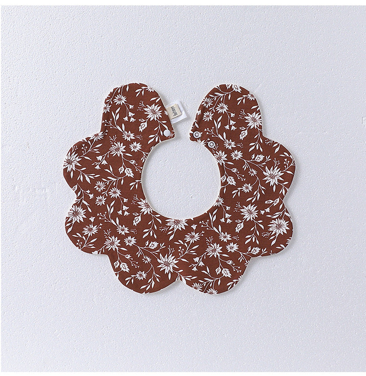 Adorable Simple Pattern Cotton Snap-on Flowers Shaped Bib MyKids-USA