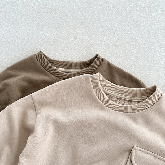 Arrival Kids Unisex Soft Comfortable Long Sleeves Solid Color Top Casual Pullover MyKids-USA