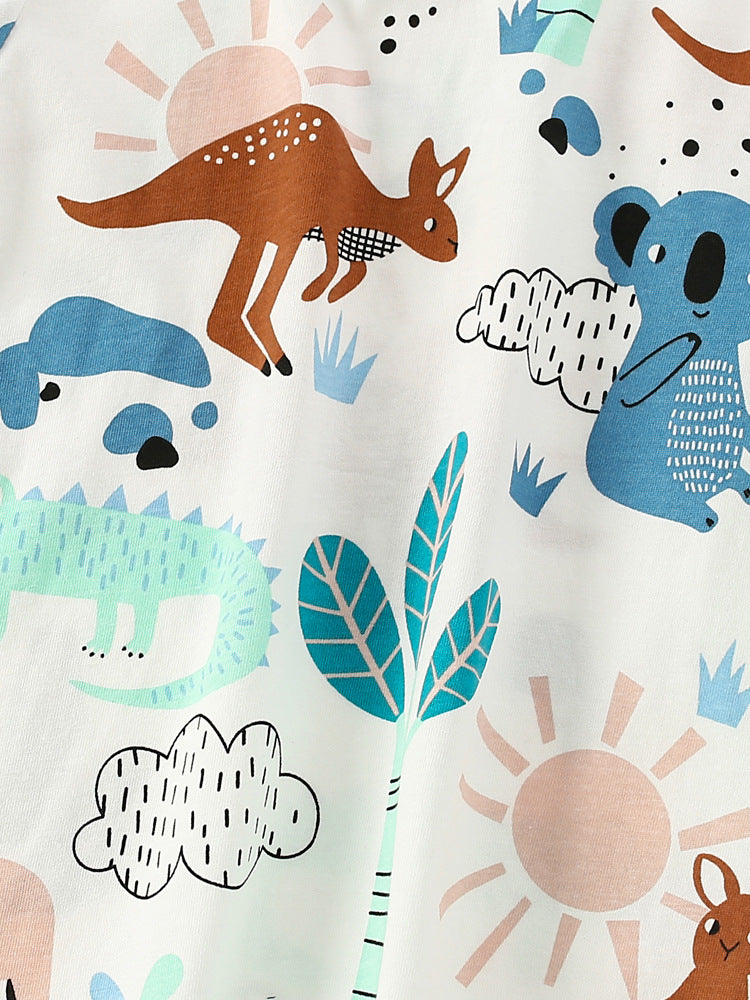 Boys’ Animals Cartoon Pattern Short Sleeves T-Shirt In European And American Style For Summer MyKids-USA