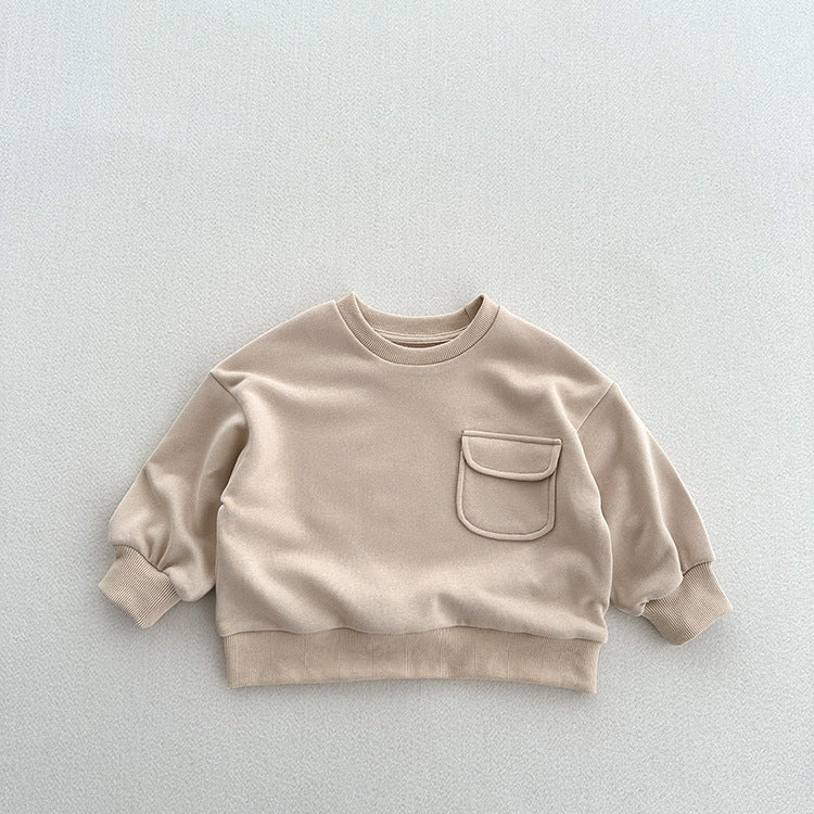 Arrival Kids Unisex Soft Comfortable Long Sleeves Solid Color Top Casual Pullover MyKids-USA
