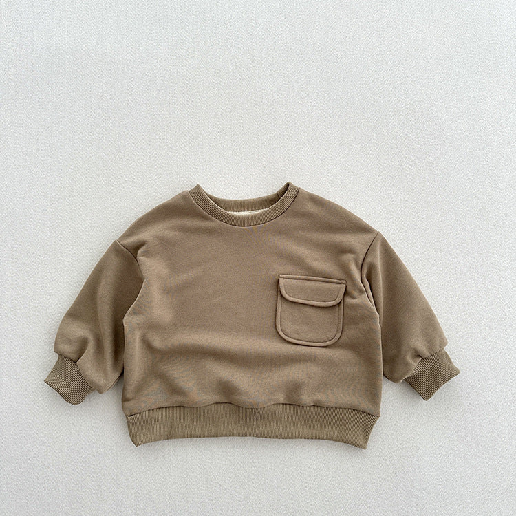 Arrival Kids Unisex Soft Comfortable Long Sleeves Solid Color Top Casual Pullover MyKids-USA